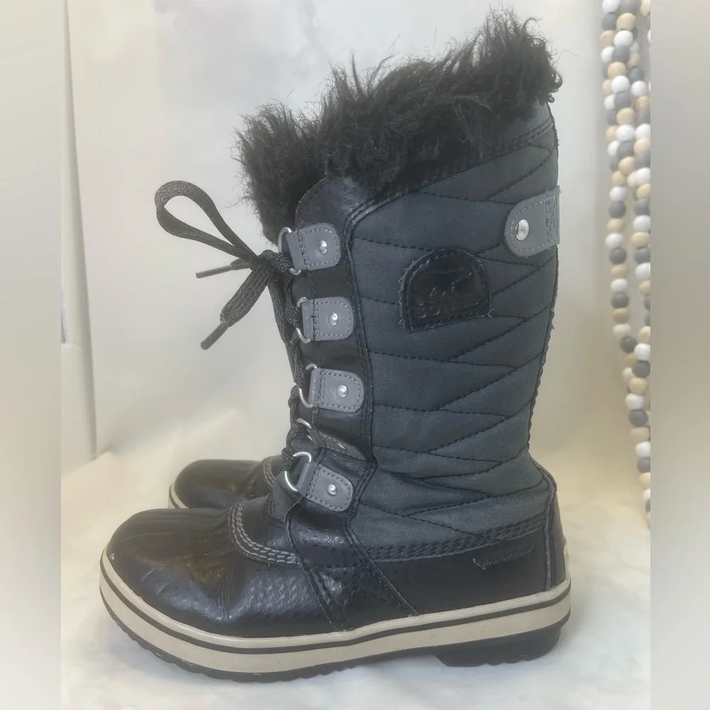 SOREL Youth waterproof Tofino II Boot Black Quarry size 3